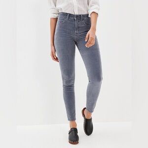 AE Stretch Corduroy High-Waisted Jegging in Dark Blue